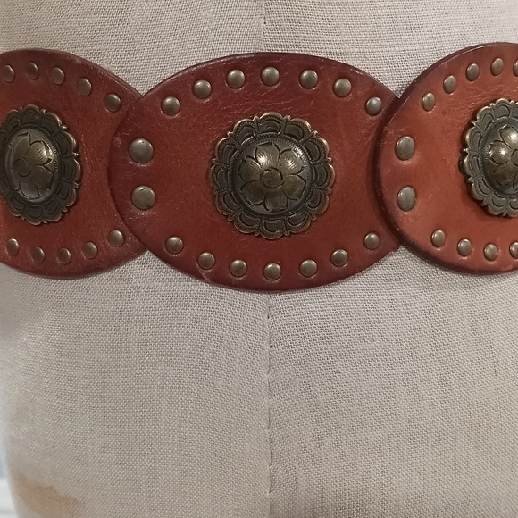 Vintage Y2K bebe genuine leather Western, Bohemian chuncky style belt - Picture 5 of 7